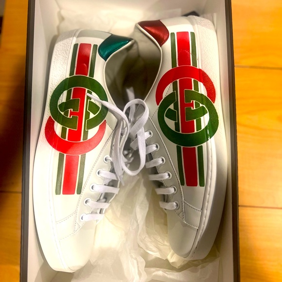 Gucci Ace Interlocking G Sneakers in White Leather Men's - Picture 3 of 8
